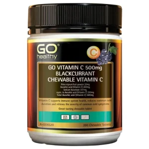 [Authorized Sales Agent] GO Healthy Go Vitamin C 500mg Blackcurrant Chewable Vitamin C - 200 Tablets