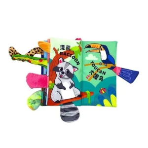 Beiens Three-dimensional 3D Early Education Enlightenment Baby Cloth Book (Rain Forest Tails)