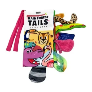 Beiens Three-dimensional 3D Early Education Enlightenment Baby Cloth Book (Rain Forest Tails)