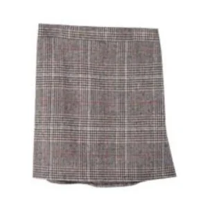 Check Wool Mini Skirt