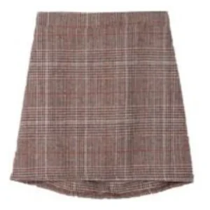 Check Wool Mini Skirt