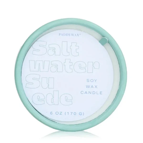 Color Block Ceramic Candle - Saltwater Suede