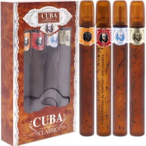 Cuba by Cuba for Men - 4 Pc Gift Set 1.17oz Cuba Gold, 1.17oz Cuba Blue, 1.17oz Cuba Red, 1.17oz Cuba Orange