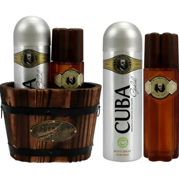 Cuba Gold by Cuba for Men - 2 Pc Gift Set 3.4oz After Shave, 6.7oz Body Spray