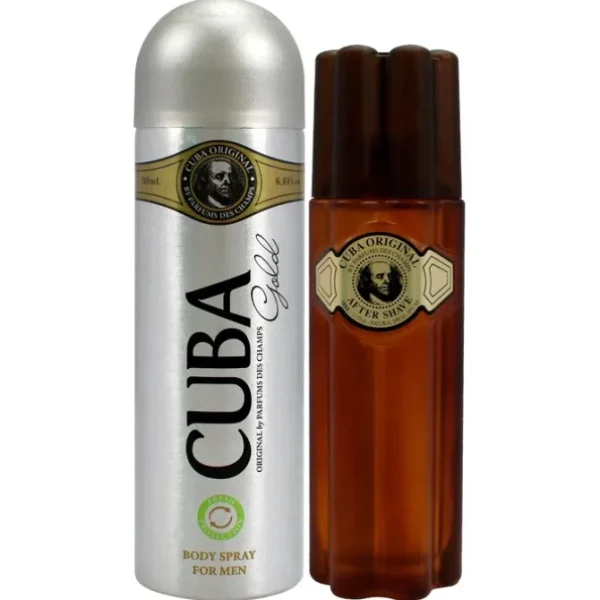 Cuba Gold by Cuba for Men - 2 Pc Gift Set 3.4oz After Shave, 6.7oz Body Spray