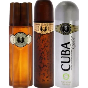 Cuba Gold by Cuba for Men - 3 Pc Gift Set 3.3oz EDT Spray, 6.6oz Deodorant Spray, 3.3oz After Shave