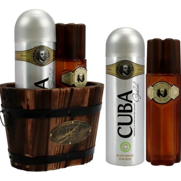 Cuba Gold by Cuba for Men - 2 Pc Gift Set 3.4oz After Shave, 6.7oz Body Spray