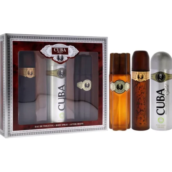 Cuba Gold by Cuba for Men - 3 Pc Gift Set 3.3oz EDT Spray, 6.6oz Deodorant Spray, 3.3oz After Shave