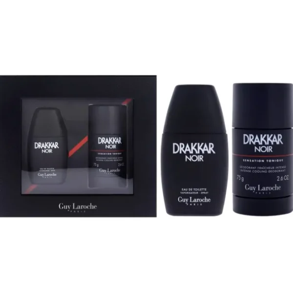 Drakkar Noir by Guy Laroche for Men - 2 Pc Gift Set 1oz EDT Spray, 2.6oz Deodorant Stick