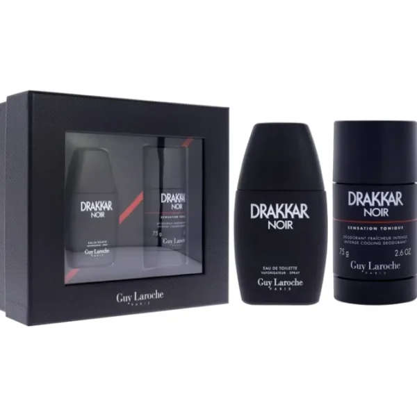 Drakkar Noir by Guy Laroche for Men - 2 Pc Gift Set 1oz EDT Spray, 2.6oz Deodorant Stick