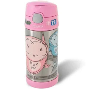 FUNtainer Stainless Steel Vacuum Insulated Drink Bottle-Pink owl