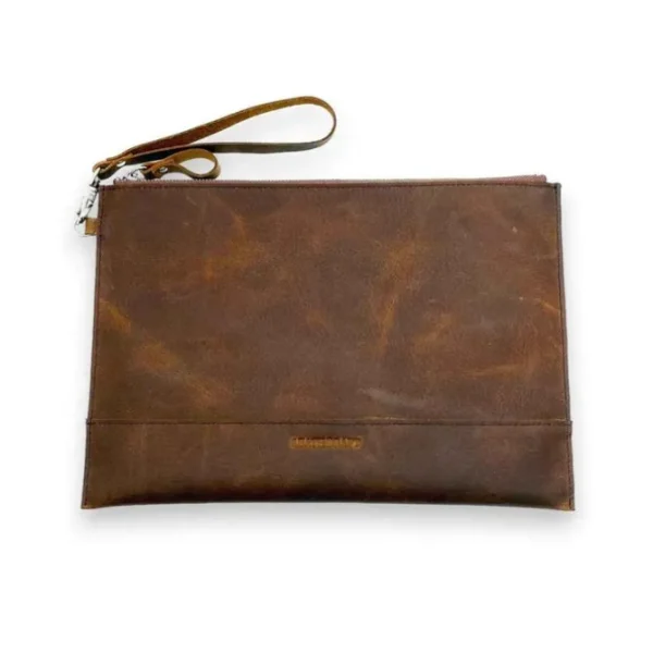 HALSTON Distressed Business Leather Business Portfolio Case(Coffee)