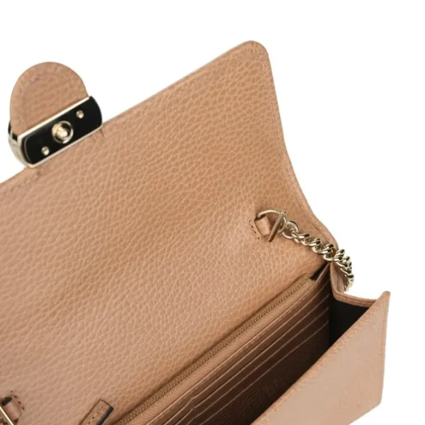 Icon GG Interlocking Wallet On Chain Light CamelCrossbody Bag 615523