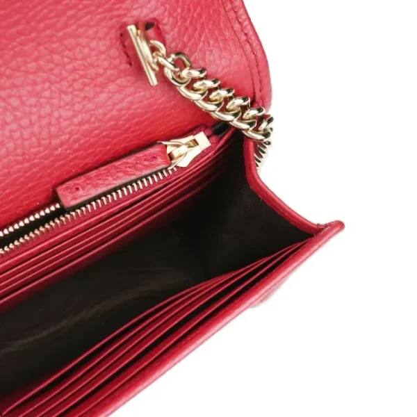Icon GG Interlocking Wallet On Chain Red Crossbody Bag 615523