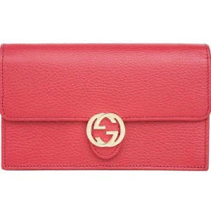 Icon GG Interlocking Wallet On Chain Red Crossbody Bag 615523