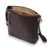 JOSIE Business Cowhide Leather Straight Zipped Crossbody Hobe Bag(brown)