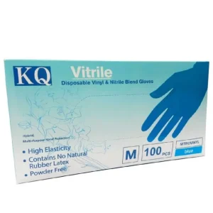 KQ - Vitrile Disposable Vinyl & Nitrile Blend Gloves -blue (S)