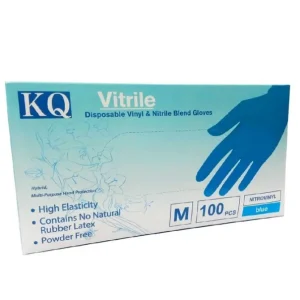 KQ - Vitrile Disposable Vinyl & Nitrile Blend Gloves -blue (M)