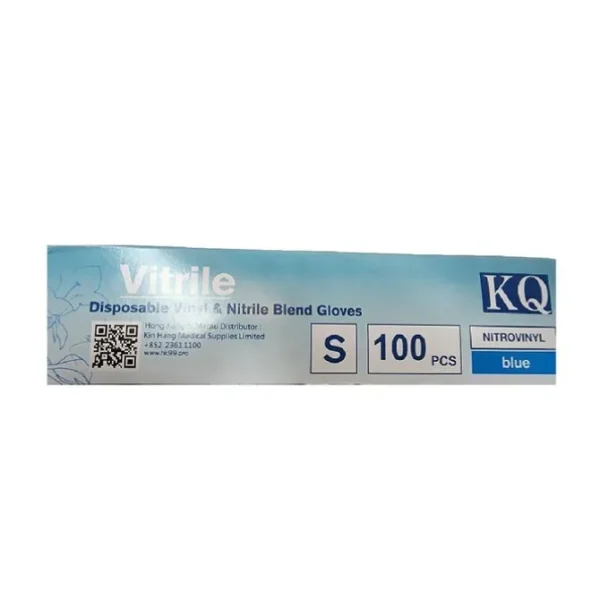 KQ - Vitrile Disposable Vinyl & Nitrile Blend Gloves -blue (S)