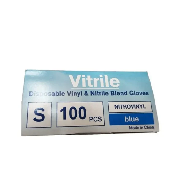 KQ - Vitrile Disposable Vinyl & Nitrile Blend Gloves -blue (S)