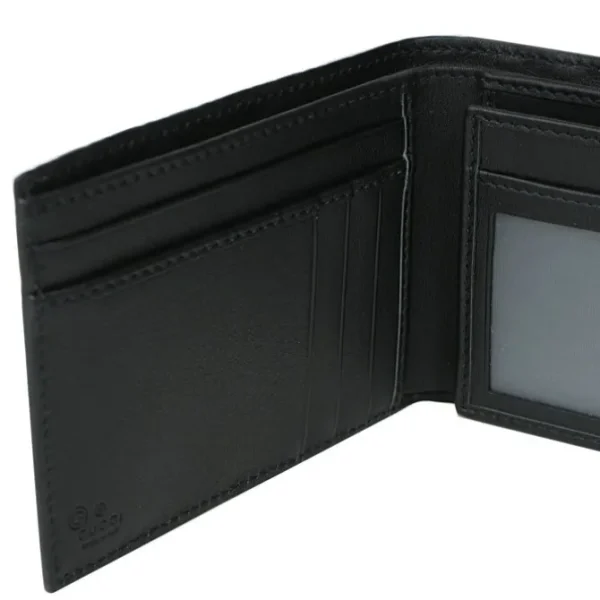 Leather Micro GG Guccissima Trifold Wallet 217044