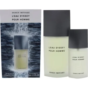 Leau Dissey Pour Homme by Issey Miyake for Men - 2 Pc Gift Set 4.2oz EDT Spray, 1.3oz EDT Spray