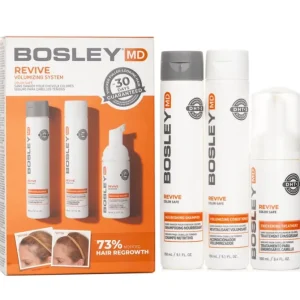 MD BosRevive Volumizing Color Safe Kit: Nourishing Shampoo 5.1oz+Volumizing Conditioner 5.1oz+Leave In Treatment 3.4oz