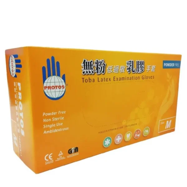 Protos - Latex Examination Gloves -white (M)