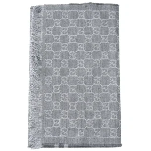 Reversible Arlisse GG Guccissima Scarf Muffler 544619 Grey