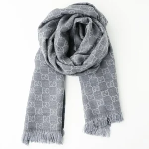 Reversible Arlisse GG Guccissima Scarf Muffler 544619 Grey