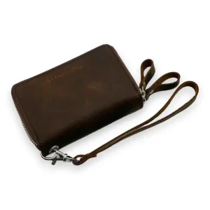 RHYS Distressed Leather Card And Key Pouch / Case(Coffee)