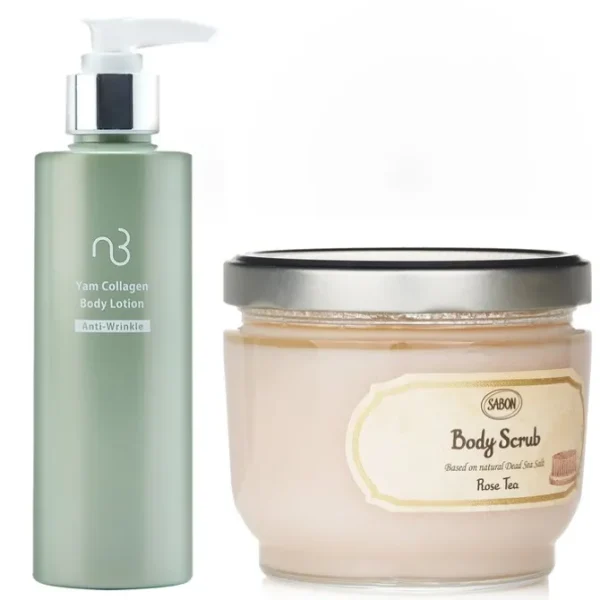 Sabon Body Scrub - Rose Tea X Natural Beauty Yam Collagen Body Lotion
