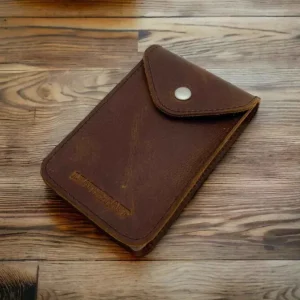 SETH Distressed Leather Business & Travel Pouch(Coffee)