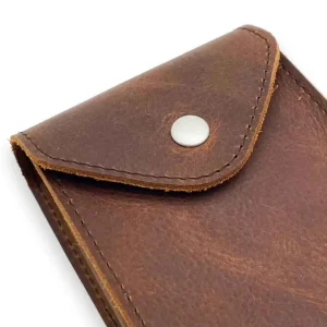 SETH Distressed Leather Business & Travel Pouch(Coffee)