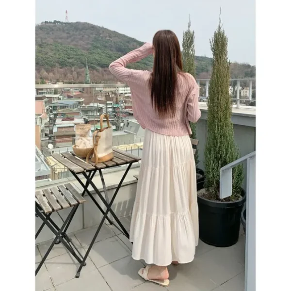 Tiered Flare Long Skirt