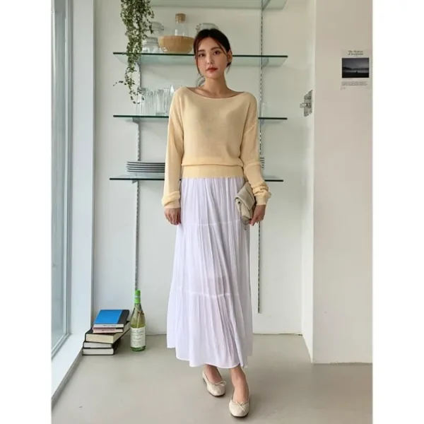 Tiered Flare Long Skirt