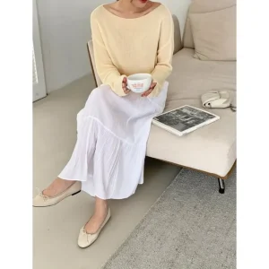 Tiered Flare Long Skirt
