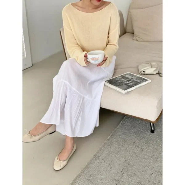 Tiered Flare Long Skirt