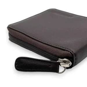 TRISTAN Business Genuine Leather RFID Zip Coin Wallet Full Grain Cowhide From Us(Brown)