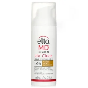 UV Clear Facial Sunscreen SPF 46 - For Skin Types Prone To Acne, Rosacea & Hyperpigmentation - Tinted