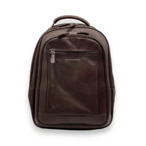 VERNON Business Leather Zipped Travel Backpack(brown)