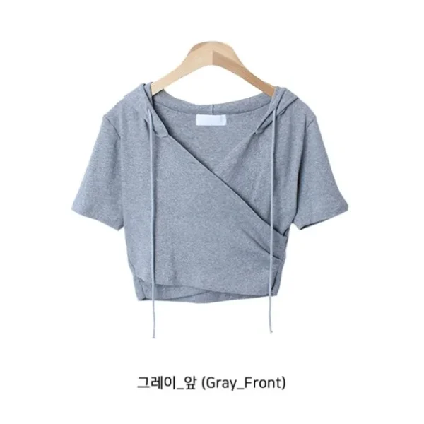 V-Neck Crop Hoodie