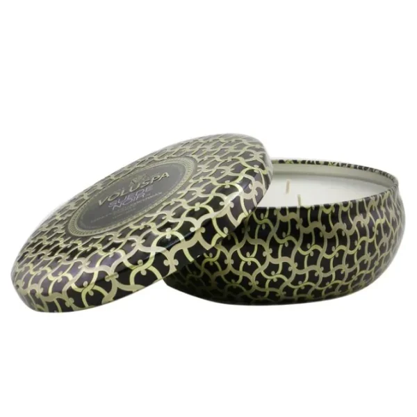 3 Wick Decorative Tin Candle - Suede Noir