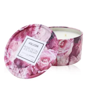 2 Wick Tin Candle - Rose Petal Ice Cream